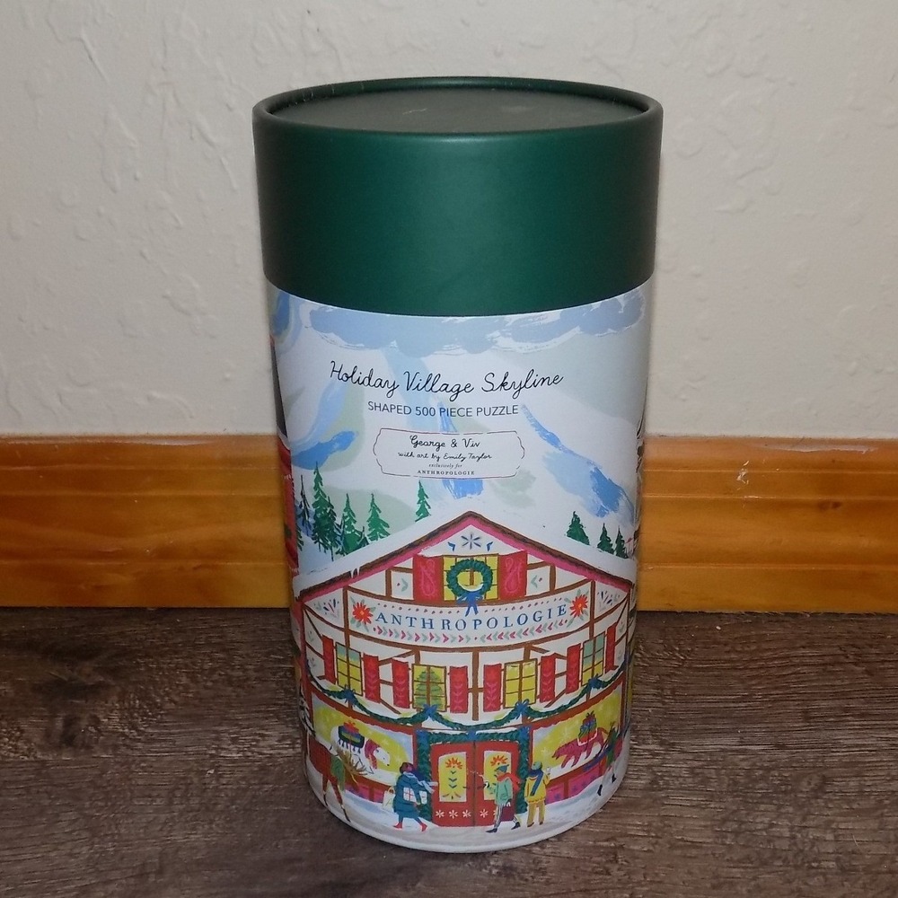 Anthropologie George & Viv Holiday Village Puzzle 500pc New Skyline